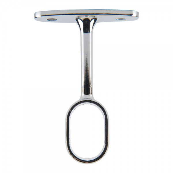 Soporte para barra armario ovalada, central, de metal con acabado cromado, 25 x 15 mm, blister (pack 2 unidades)