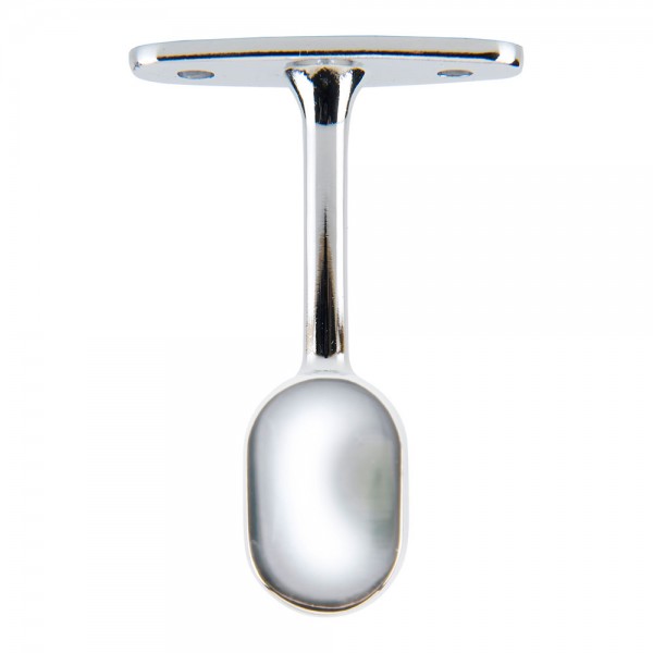 Soporte para barra armario ovalada, terminal, de metal con acabado cromado, 25 x 15 mm, 2 uds, blister (pack 2 unidades)