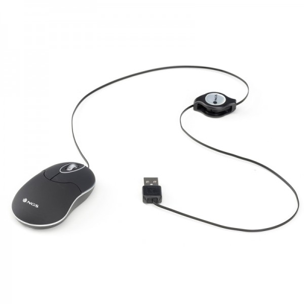 Ngs ratón retráctil sinblack 1000dpi negro
