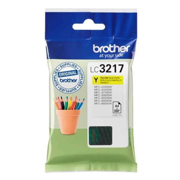 Brother cartucho lc3217y amarillo